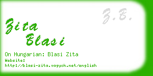 zita blasi business card